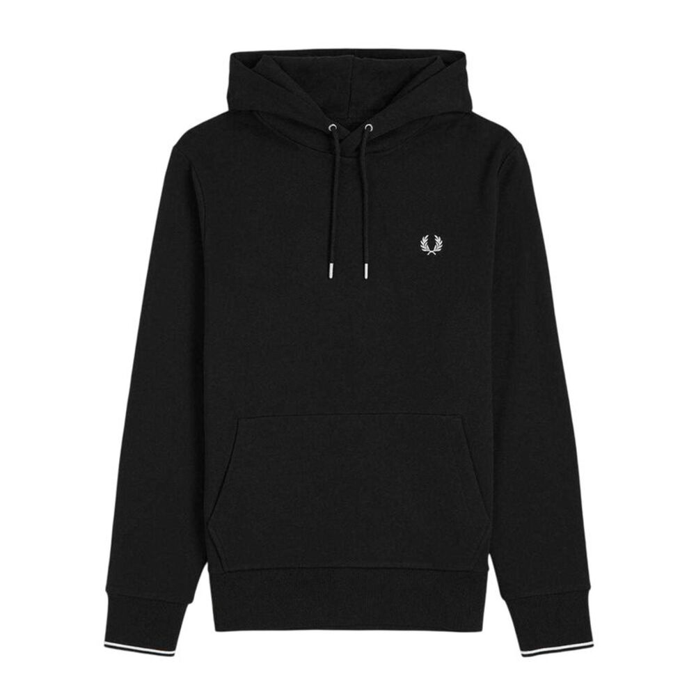 Fred Perry Mens Logo Hoodie / Black